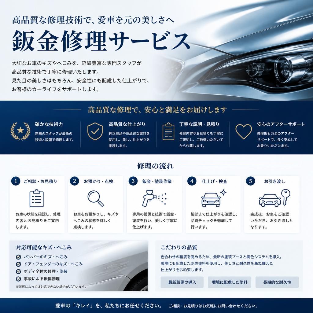 鈑金修理のプロフェッショナル