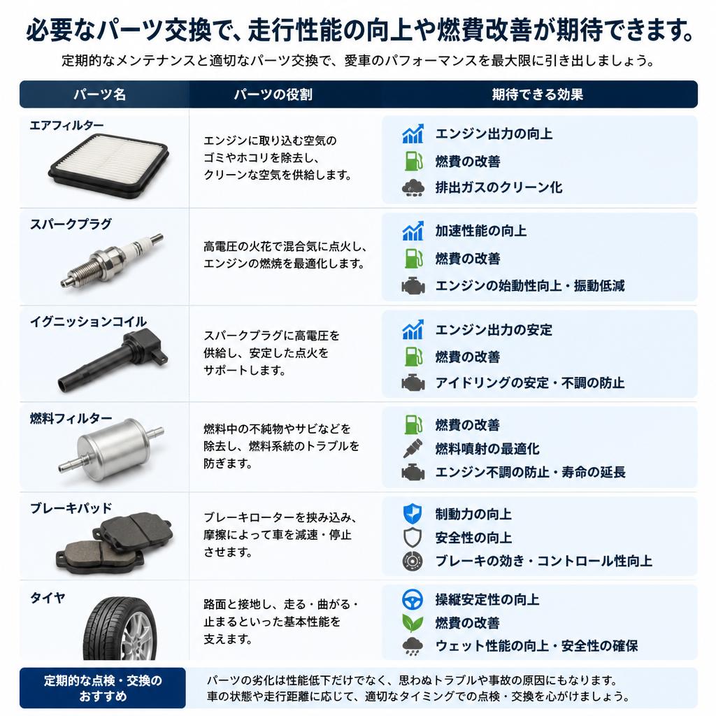 パーツ交換で性能向上