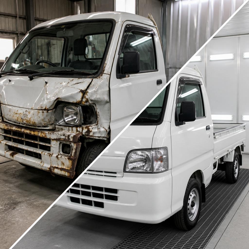 事故車も蘇る！軽トラ修理と塗装サービス
